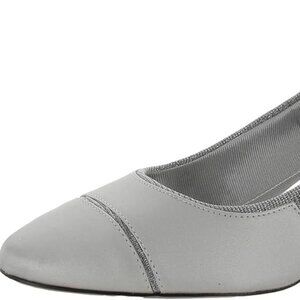 Easy Street Women's Datia Pump, Silver Satin, 12M